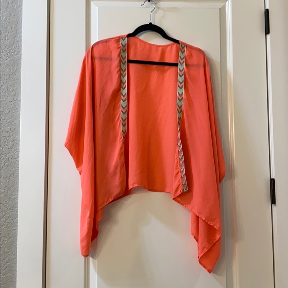 Bright pink cardigan